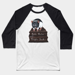 Rats Rule (most) People Suck Baseball T-Shirt